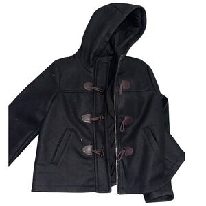 🖤 Time and Tru Black Hooded Toggle Coat – Women’s Size Large (12–14) 🖤